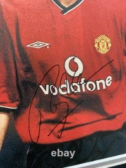 RARE Roy Keane Manchester United Signed Display + COA + FRAMED AUTOGRAPH MAN UTD