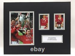 RARE Sheringham Solskjaer Manchester United 1999 Signed Photo Display + COA