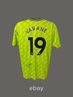 Raphael Varane Manchester United Signed 22/23 Football Third Shirt COA