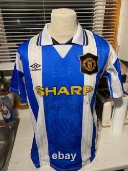 Rare Manchester United Retro Football Shirt XL Sir Alex Ferguson Signed
