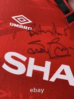 Rare Steve Bruce Signed Manchester United Home Shirt + COA AUTOGRAPH 1996 SHIRT