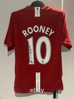 Rare Wayne Rooney Hand Signed Manchester United Shirt Exact Proof & Coa