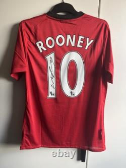 Rare Wayne Rooney Hand Signed Manchester United Shirt Exact Proof & Coa