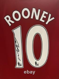 Rare Wayne Rooney Hand Signed Manchester United Shirt Exact Proof & Coa