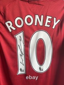 Rare Wayne Rooney Hand Signed Manchester United Shirt Exact Proof & Coa