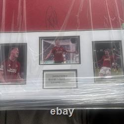 Rasmus Højlund signed Manchester United home shirt with a COA