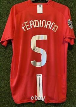 Rio Ferdinand Signed Manchester United 2008 Champions L Shirt Comes With a COA