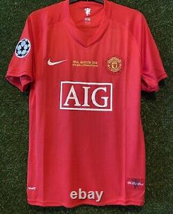 Rio Ferdinand Signed Manchester United 2008 Champions L Shirt Comes With a COA