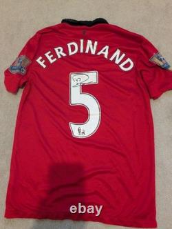 Rio Ferdinand Signed Manchester United Shirt Printed Autograph