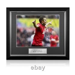 Robin Van Persie Signed Manchester United Photo Swansea Goal. Deluxe Frame