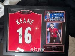 Roy Keane Signed Manchester United Football Shirt Picture Frame