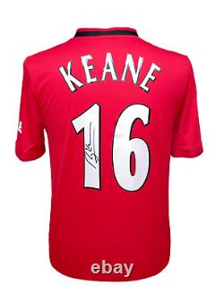 Roy Keane Signed Manchester United Football Shirt With Coa & See Proof