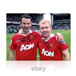 Ryan Giggs And Paul Scholes Signed Manchester United Football Photo
