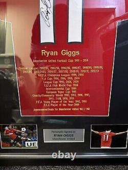 Ryan Giggs Manchester United Signed Shirt Framed With COA
