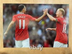 Ryan Giggs & Paul Scholes Signed Manchester United Football Photo. Damaged E