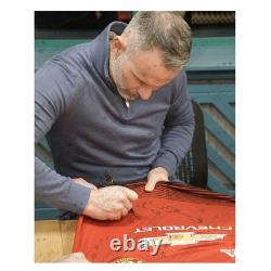 Ryan Giggs & Paul Scholes Signed Manchester United Football Shirt. Framed