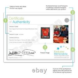 Ryan Giggs & Paul Scholes Signed Manchester United Football Shirt. Framed