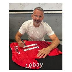 Ryan Giggs & Paul Scholes Signed Manchester United Football Shirts. Dual Frame