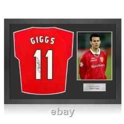 Ryan Giggs Signed Manchester United 1999 UCL Final Shirt. Icon Frame