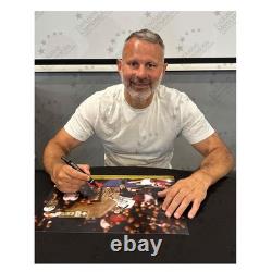 Ryan Giggs Signed Manchester United Football Photo FA Cup Goal. Deluxe Frame