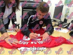 SHERINGHAM & SOLSKJAER 2 SIGNED MANCHESTER UNITED SHIRTS in 1 FRAME COA & PROOF