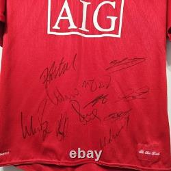 SIGNED MANCHESTER UNITED NIKE AIG HOME SHIRT 07/08 08/09 First Team MAN Players