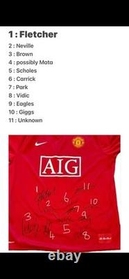 SIGNED MANCHESTER UNITED NIKE AIG HOME SHIRT 07/08 08/09 First Team MAN Players