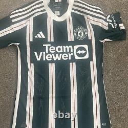 SIGNED MANCHESTER UNITED SHIRT 23/24 Away Match ready Squad Club Coa