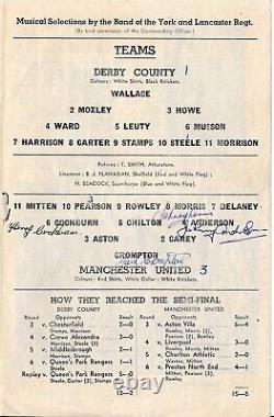 SIGNED PROGRAMME Manchester United 1948 FA Cup Semi Final FOUR AUTOGRAPHS