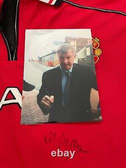 SIGNED Sir Alex Ferguson 98/99 Manchester United Treble Winners Shirt