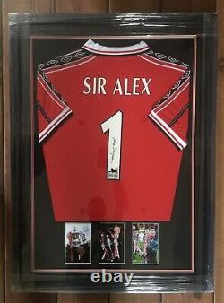 SIR ALEX FERGUSON FRAMED Signed MANCHESTER UNITED UNPERSONALISED 99 Shirt COA