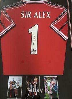 SIR ALEX FERGUSON FRAMED Signed MANCHESTER UNITED UNPERSONALISED 99 Shirt COA