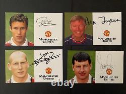 Scarce Alex Ferguson Signed Treble Manchester United Club Card Man Utd 1999 X 4