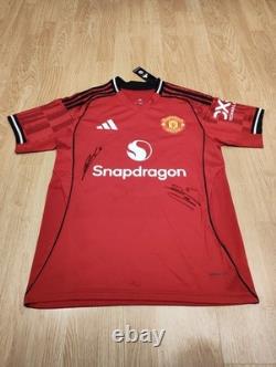Shaw, Fernandes And Ugarte Signed Manchester United 25/26 Shirt With Proof