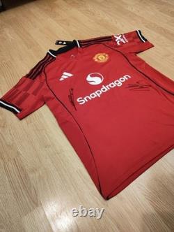 Shaw, Fernandes And Ugarte Signed Manchester United 25/26 Shirt With Proof