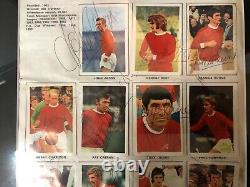 Signed 1969 Manchester United FKS album page George Best, Bobby Charlton