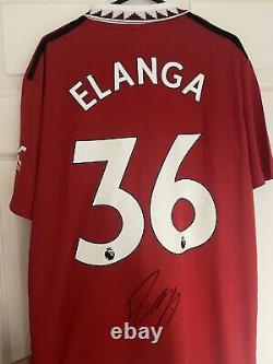 Signed Anthony Elanga Manchester United 22/23 Home Shirt Proof Man Utd U Sweden