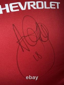 Signed Authentic Ashley Young Manchester United Shirt Red, Medium 2014-2015