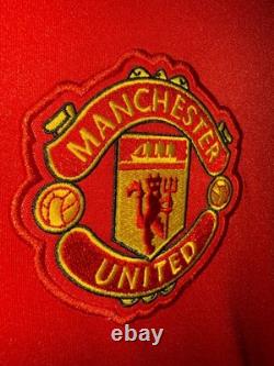 Signed Authentic Ashley Young Manchester United Shirt Red, Medium 2014-2015