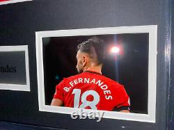 Signed Bruno Fernandes Manchester United Framed Home Shirt Portugal Sporting