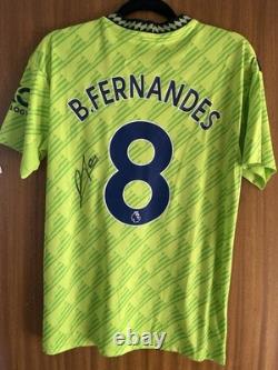 Signed Bruno Fernandes Manchester United Premier League Shirt With Coa Portugal