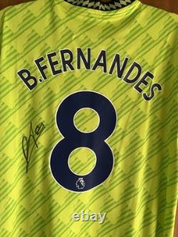 Signed Bruno Fernandes Manchester United Premier League Shirt With Coa Portugal