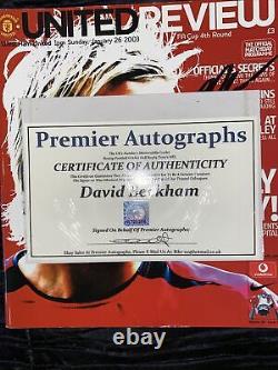 Signed David Beckham Manchester United Programme COA