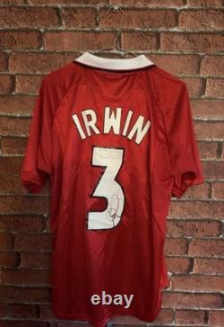 Signed Dennis Irwin Manchester United 1999 Autographed Shirt With COA & Proof