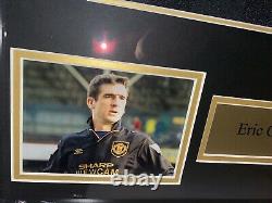 Signed Eric Cantona Manchester United Framed Kung Fu Away Shirt France Leeds