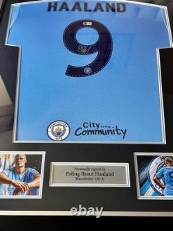 Signed Erling Haaland Manchester City Shirt Beckett COA