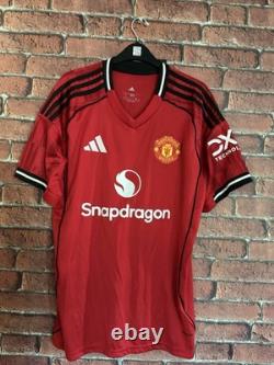 Signed (FULL AUTO) Matheus Cunha Manchester United Home Jersey With Proof & COA