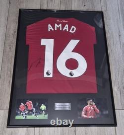 Signed Football Shirt. Amad Signed Manchester United Shirt In Frame Proof/COA
