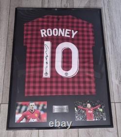 Signed Football Shirt. Rooney Signed Manchester United Shirt In Frame, Proof/COA