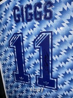 Signed Framed Ryan Giggs Manchester United Shirt 1992 Away Style
